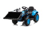 Mamido Dětský elektrický traktor s radlicí a přívěsem modrý