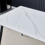 Jídelní set s 4 židlemi, 130x70x76cm, keramika, mramor, ASE-1004 GREY2