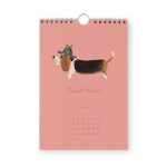 Rifle Paper Co. Nástěnný kalendář Dog of the Month 2027, zelená barva, papír
