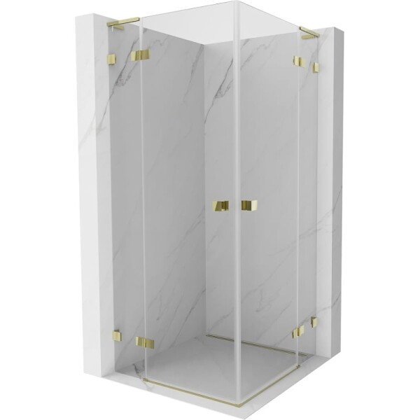 MEXEN/S - Lunar L Duo sprchový kout dveře křídlové 90 x 90, transparent, zlato 834L-090L-090P-50-00