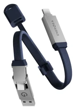 Energea Sheath Key 2v1 modrá / Nabíjecí a datový kabel na klíčenku / USB-C / 60 W / 15 cm (CBL-SHTHKEY-BLU015)