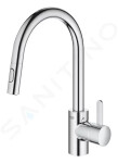 GROHE - Eurosmart Cosmopolitan Dřezová baterie s výsuvnou sprškou, chrom 31481001