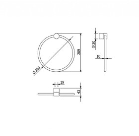 KLUDI - Vela R Držák ručníku, broušený Gunmetal 58978N2