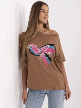 Tričko CLM TS 1019.79 světle hnědé XL