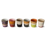 HK living Kameninový hrneček 70's Soil 180 ml - set 6 ks, multi barva, keramika