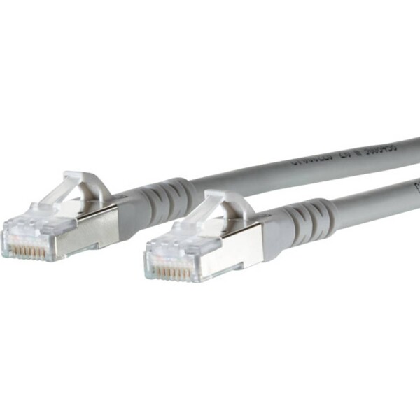 Metz Connect 130845A533-E RJ45 síťové kabely, propojovací kabely CAT 6A S/FTP 15.00 m šedá s ochranou 1 ks