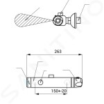 SANELA - Senzorové sprchy Termostatická senzorová sprchová baterie s horním vývodem, chrom SLS 03