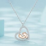 Stříbrný náhrdelník Dětské nožičky - stříbro 925/1000, srdce, Stříbrná 39 cm + 5 cm (prodloužení)