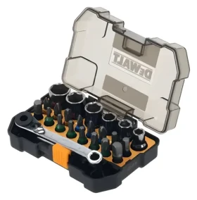 DeWalt McLaren / Sada bitů a nástrčných klíčů / 24 ks / ráčna / spona na opasek (DT70906)