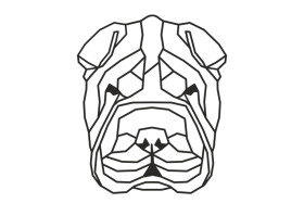 Šarpej 2 dřevěná dekorace na zeď Rozměr (cm): 38 x 21