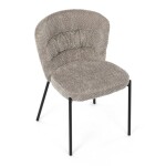 Židle jídelní, lanýžová látka, černé kovové nohy.