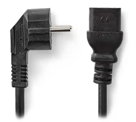 Nedis napájecí kabel IEC-320-C19 - Schuko úhlová 2m černá / Napájecí kabel / 230 V / 16 A (CEGL10300BK20)