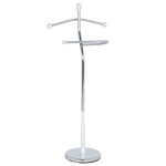 Němý sluha, výška 120 cm, masiv kaučukovník, bílý lak, kov chrom, nos. 5 kg