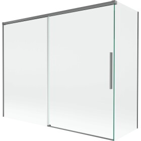 MEXEN/S - Rox vanová zástěna 2-křídlová posuvná 190 + 80 x 150, transparent, grafit metal 8C9-190-080-95-00