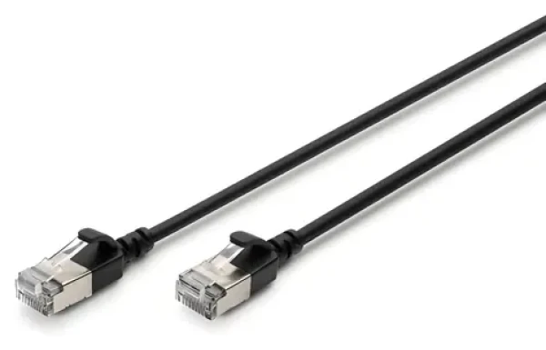 Digitus CAT 6a Slim černá / Patch kabel / F/FTP / RJ45 / 10 Gbit/s / 3 m (DK-1632-A-030S-BL)