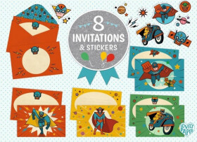 DJECO Dárková sada pozvánek Superhrdinové