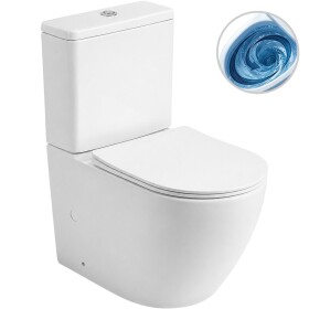 CERANO - WC kombi Cesso, Vortex - vírové splachování + Slim/SoftClose sedátko - spodní/zadní odpad - bílá lesklá - 61,8x38 CER-680356