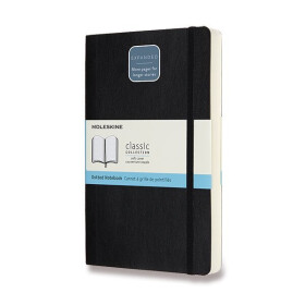 Zápisník Moleskine Expanded - měkké desky - L, tečkovaný, černý