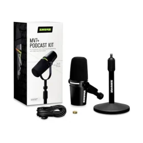 Shure MV7+-K-BNDL černá / Dynamický mikrofon / XLR / USB-C / 50 - 16000 Hz (010-03-669)