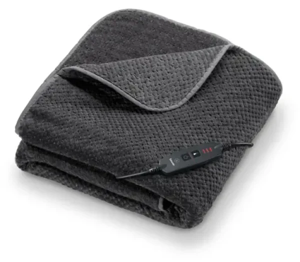 Beurer HD 65 tmavě šedá / Vyhřívací deka / 3 teploty / 130 x 180 cm (40053)