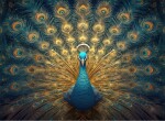 Wooden puzzle Charming peacock A3