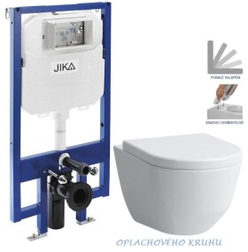 JIKA předstěnový instalační 8 cm systém bez tlačítka + WC LAUFEN PRO RIMLESS + SEDÁTKO H894652 X LP1