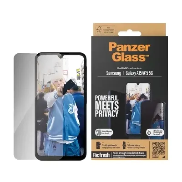 PanzerGlass Privacy Samsung Galaxy A15/A15 5G s instalačním rámečkem (P7349)