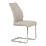 Židle jídelní, krémová ekokůže, pohupová podnož broušený nerez