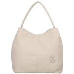 Trendy dámská koženková kabelka na rameno Nina, béžová