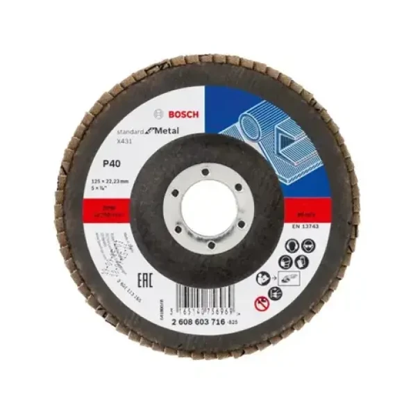 BOSCH 2608603716 X431 / Lamelový brusný kotouč P40 / 125x22.23 mm (2608603716)