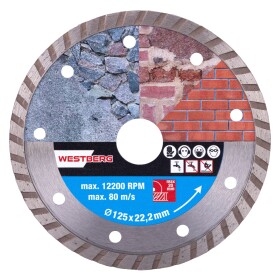 LEVIOR 21140 Kotouč diamantový, TURBO, 125mm, 22,2mm