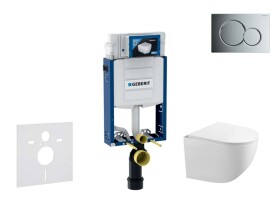 GEBERIT - Kombifix Set předstěnové instalace, klozetu Gaia a sedátka softclose, tlačítko Sigma01, lesklý chrom SANI15CA1118