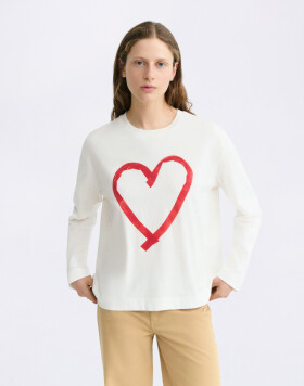 Tričko Thinking MU Tape Heart Emily Tee WHITE