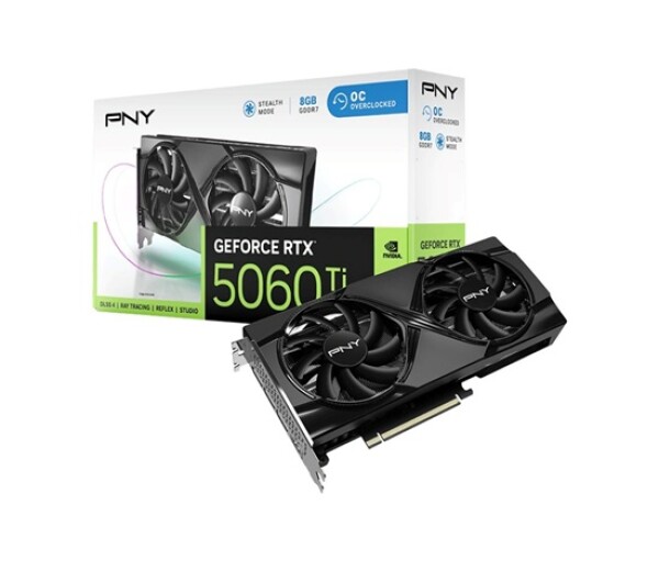 PNY VGA Nvidia GeForce RTX 5060 Ti 8GB Dual Fan OC, RTX 5060 Ti OC, 8GB GDDR7, 3xDP, 1xHDMI EDF_1096018