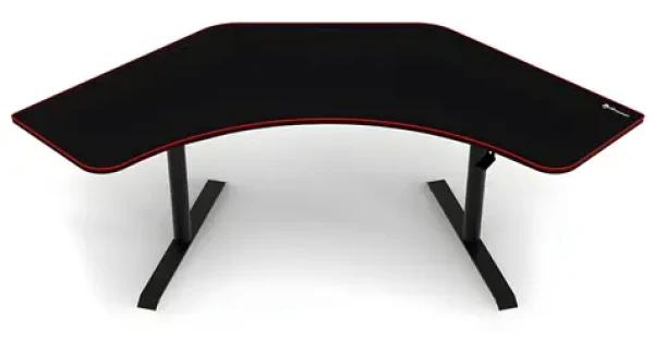 AROZZI ARENA ANGELO Black / Herní stůl / rohový / černý s červeným okrajem / D:225cm / Š:102cm / V:71cm-81cm (ARENA-ANGELO-BK)