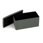 Taburet s úložným prostorem, zelená manšestrová látka