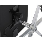 Židle kancelářská, šedá ekokůže, kříž kov chromový, houpací mechanismus, čalouněné područky