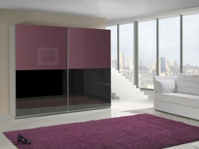 FRONTI Šatní skříň LUX 11 černý lesk / fialový lesk 6753