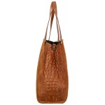 Luxusní dámská kožená kabelka na rameno Cynthia, koňaková