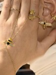 ELENYS Bee Sparkly – pozlacené náušnice 18K žluté zlato