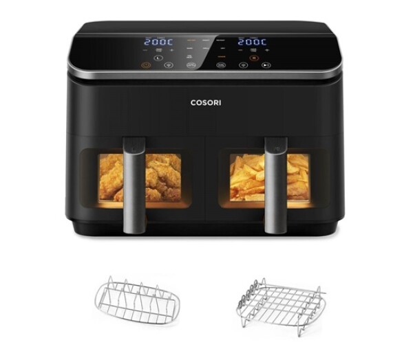 Cosori Dual Basket horkovzdušná fritéza 8.5l + 5x špíz a rošt