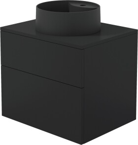 DEANTE - Prizma černá koupelnová skříňka, s granitovým umyvadlem - 360 mm; SDNB6SNU4B