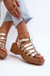 Zazoo 40410 Dámské kožené sandály Zlaté 36