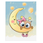 Antistresové omalovánky TSvetnoy TSvetnoy, LC015e, Diamond painting - diamantové malování, 20 x 30 cm, Sovička na měsíci