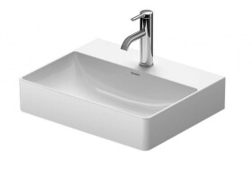 DURAVIT - DuraSquare Nábytkové umyvadlo Compact, 50x40 cm, 1 otvor pro baterii, DuraCeram, s WonderGliss, bílá 23565000411