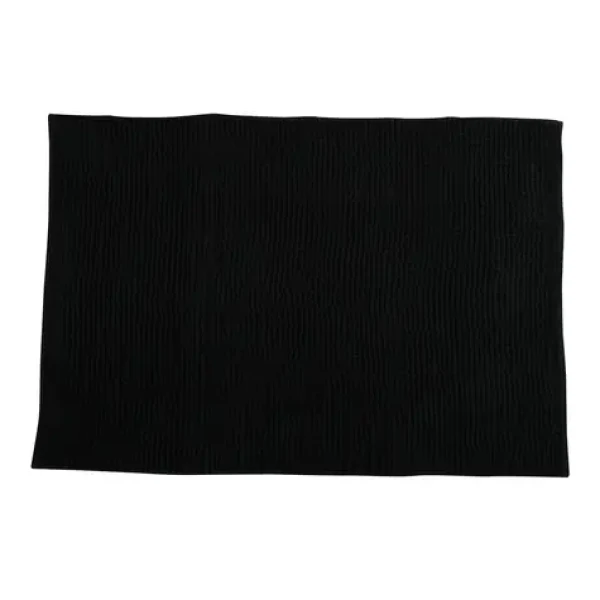 MSV CHENILLE koupelnová předložka 60 x 90 cm černá / mikrovlákno / protiskluzová