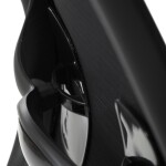 Židle kancelářská, černý MESH a černá látka, plastový kříž, houpací mechanismus.