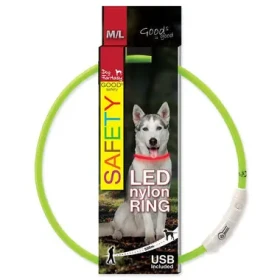 Dog Fantasy Obojek LED nylon zelená 65 cm (454-12694)
