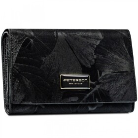 Módní dámská koženkovo-kožená peněženka Peterson Dasi, černá