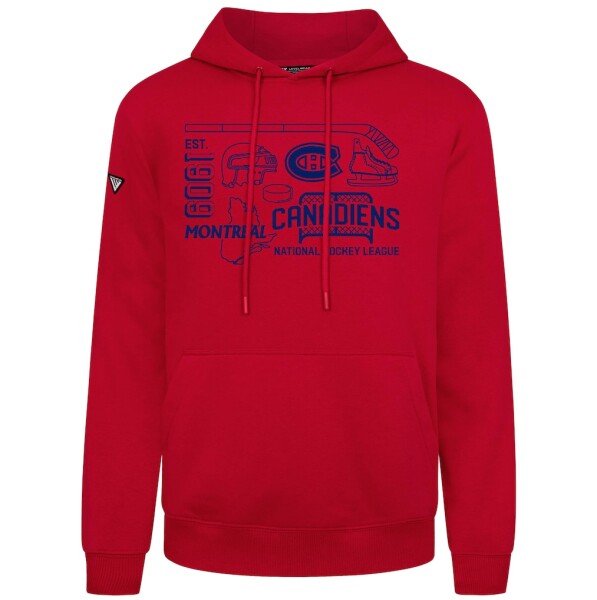Pánská mikina Montreal Canadiens NHL Levelwear Podium Campaign Pullover Hoodie - Red Velikost: L